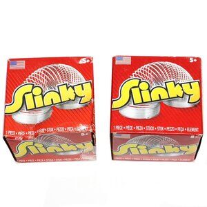 Lot of 2 Slinky Original Metal Walking Spring Toy